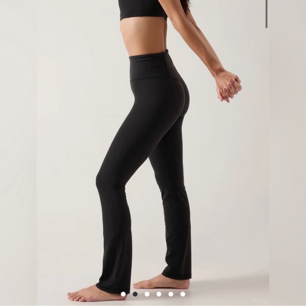 Athleta High Rise Powervita Black Elation Straight Leg Pants
